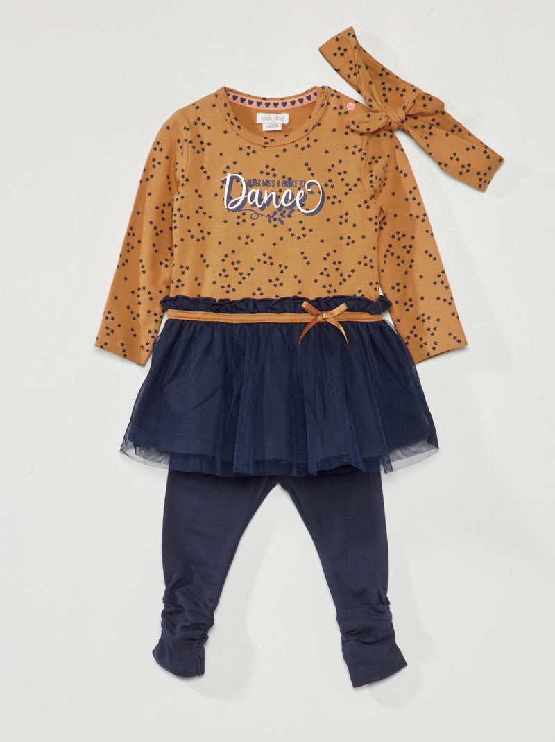 Ensemble robe avec tulle + legging - 2 pièces Bleu - Kiabi