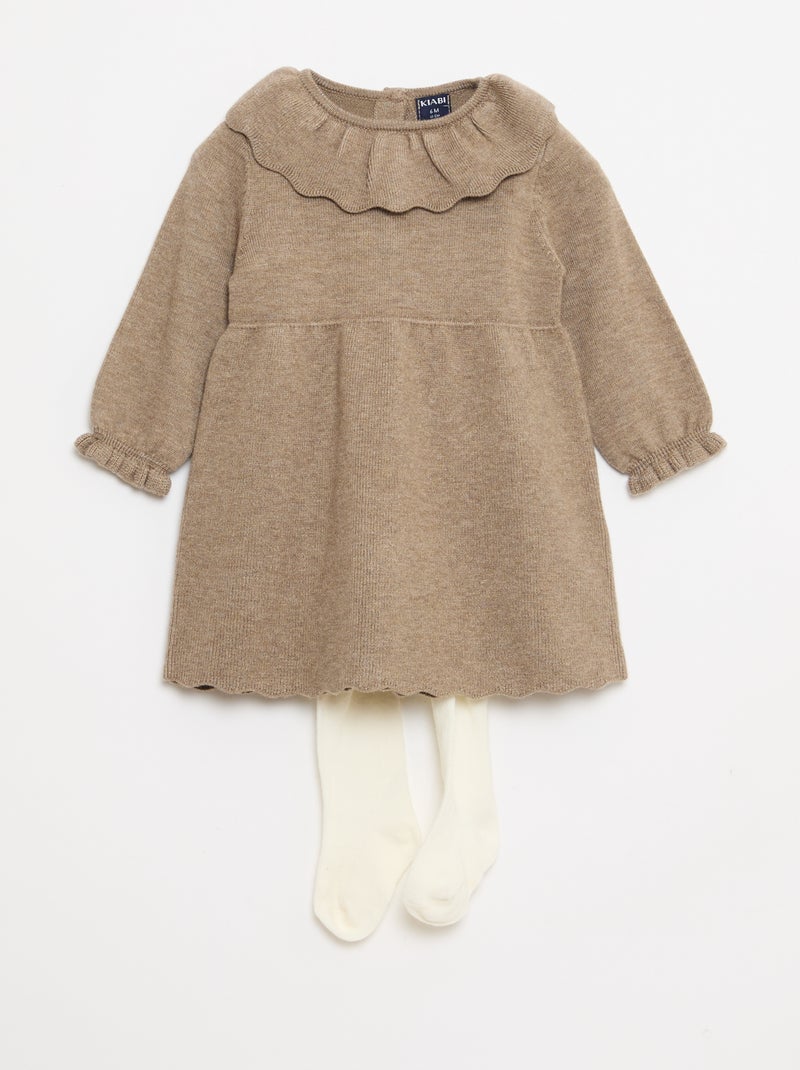 Ensemble robe + collants fantaisie Beige - Kiabi