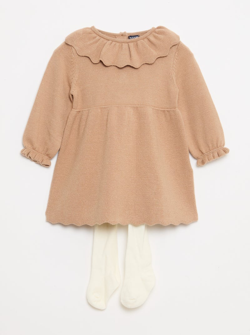 Ensemble robe + collants fantaisie Beige rose - Kiabi
