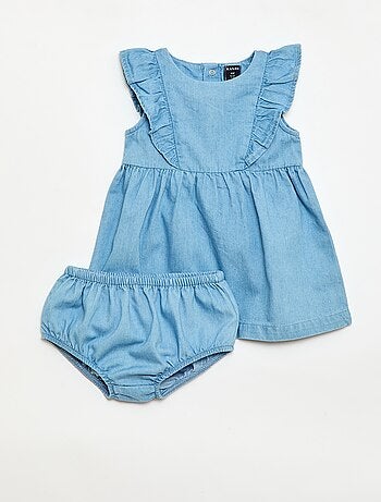 Ensemble robe + culotte en denim - 2 pièces