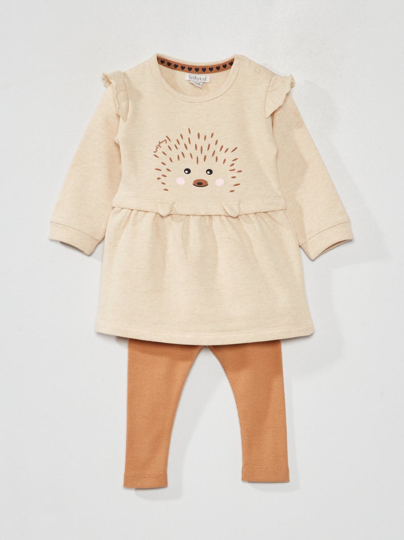 Ensemble robe + legging - 2 pièces Beige/ camel - Kiabi