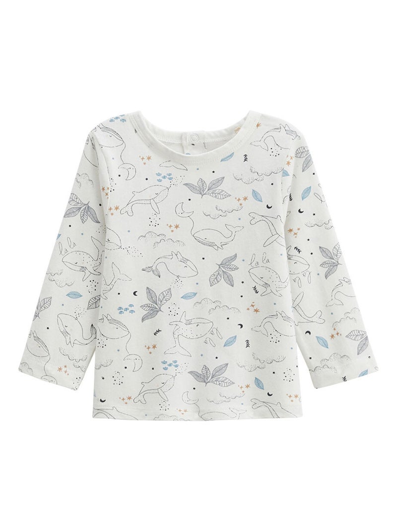 Ensemble salopette b?b? en coton matelass? et t-shirt Petite Balade Bleu - Kiabi