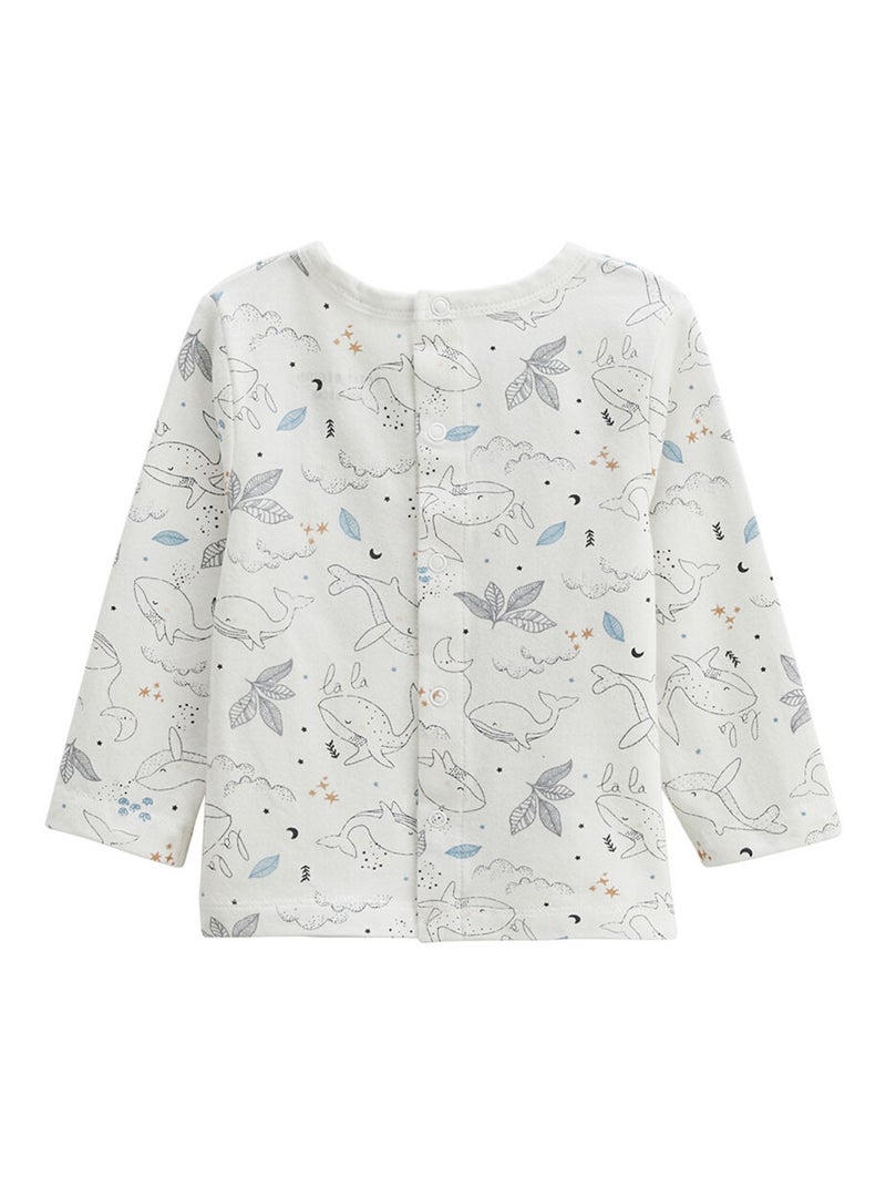 Ensemble salopette b?b? en coton matelass? et t-shirt Petite Balade Bleu - Kiabi