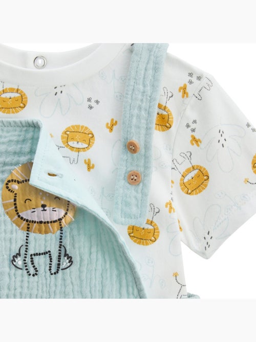 Ensemble salopette b?b? en gaze de coton et t-shirt Elio - Kiabi