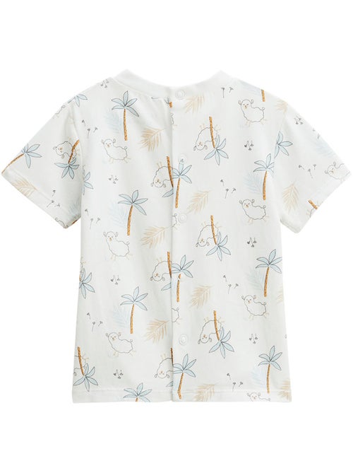 Ensemble salopette b?b? en gaze de coton et t-shirt Noisette - Kiabi