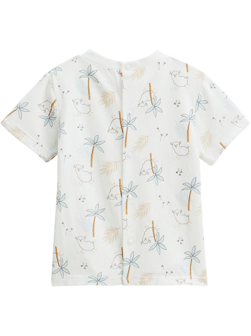 Ensemble salopette b?b? en gaze de coton et t-shirt Noisette Orange - Kiabi