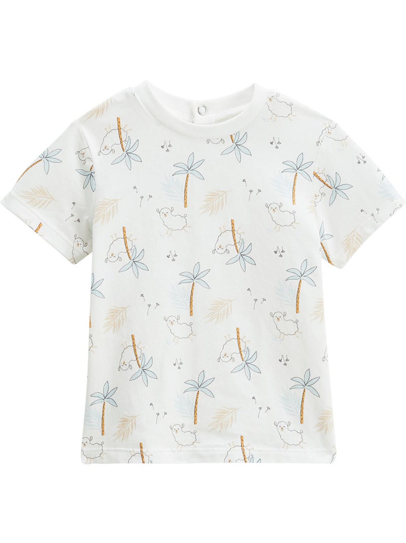 Ensemble salopette b?b? en gaze de coton et t-shirt Noisette Orange - Kiabi
