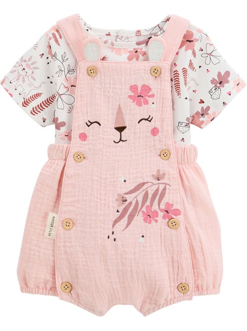 Ensemble salopette b?b? en gaze de coton et t-shirt Petit Safari - Kiabi