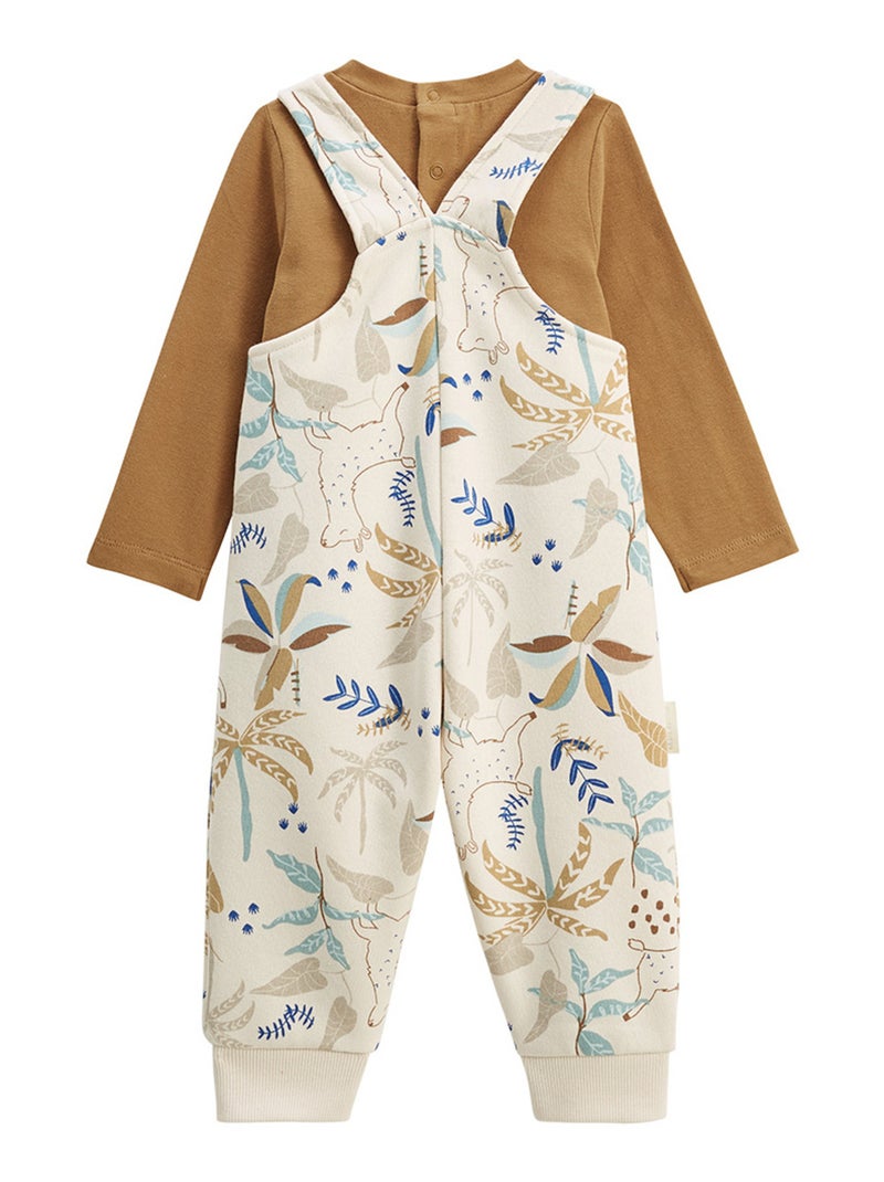 Ensemble salopette b?b? en molleton et t-shirt Lamascotte Ecru - Kiabi