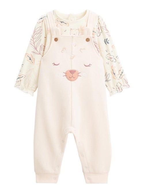Ensemble salopette b?b? en molleton et t-shirt Matcha - Kiabi