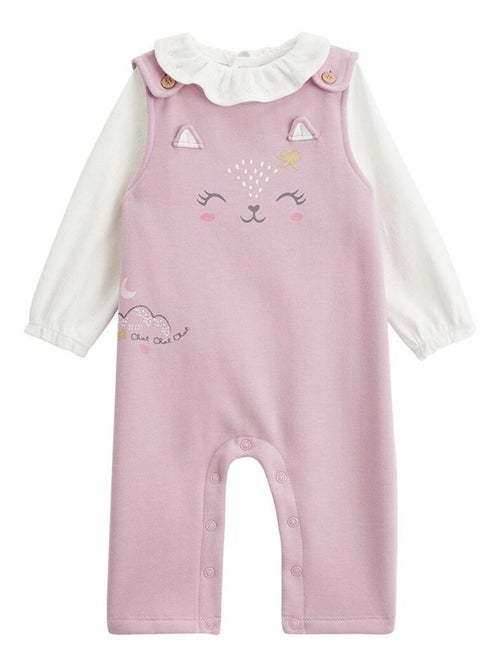 Ensemble salopette b?b? en molleton et t-shirt Miss Chatchatchat - Kiabi