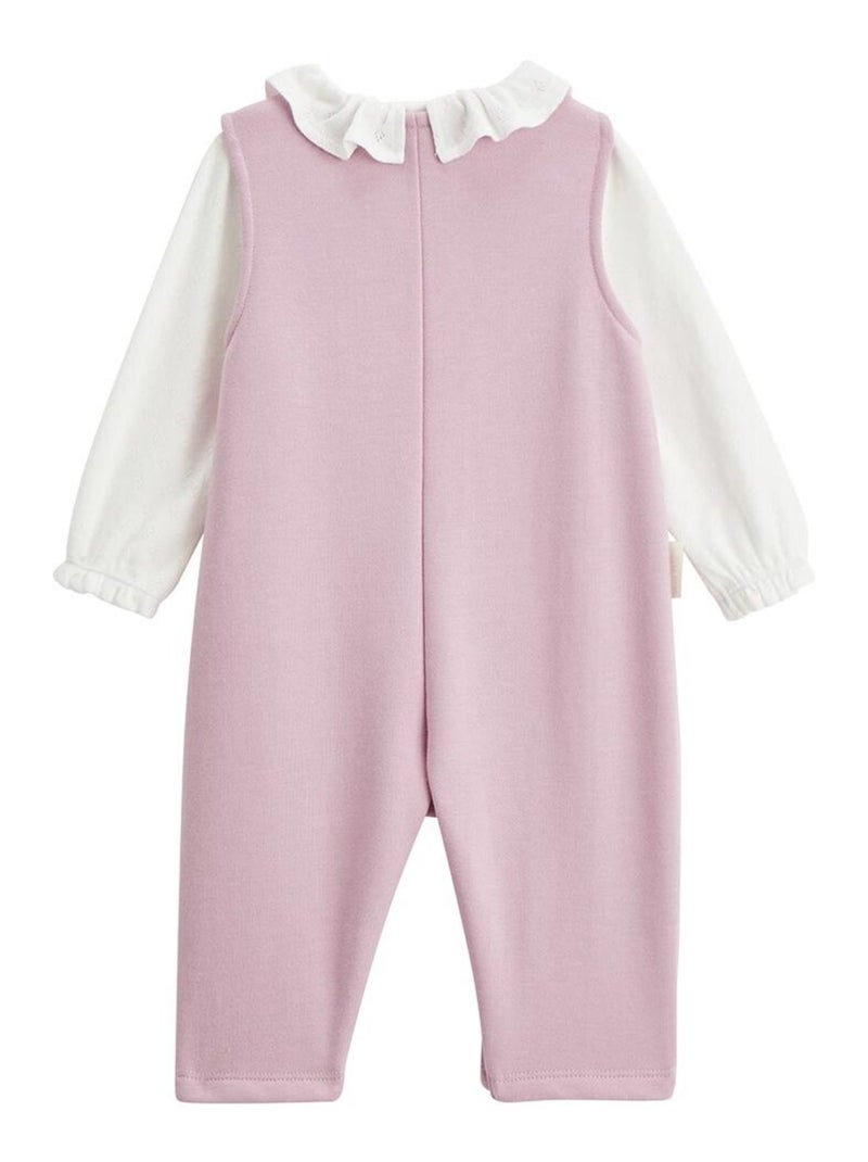 Ensemble salopette b?b? en molleton et t-shirt Miss Chatchatchat Rose - Kiabi