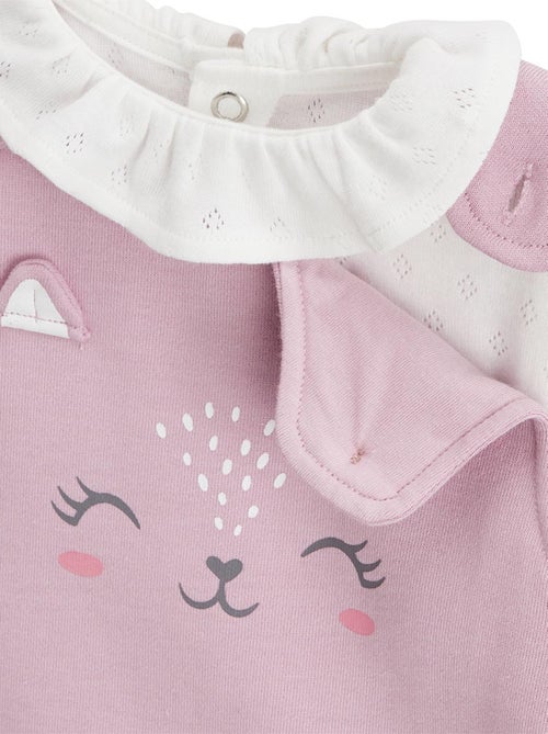 Ensemble salopette b?b? en molleton et t-shirt Miss Chatchatchat - Kiabi