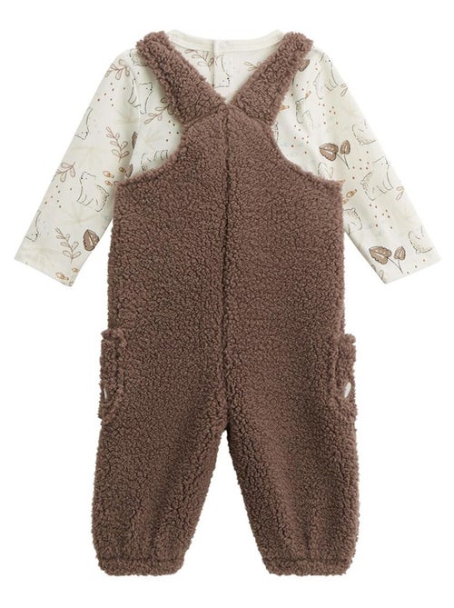 Ensemble salopette b?b? en sherpa et t-shirt C?lins - Kiabi Ensemble salopette b?b? en sherpa et t-shirt C?lins - Kiabi