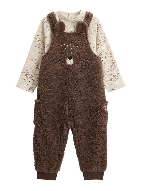 Ensemble salopette b?b? en sherpa et t-shirt Cracotte - Kiabi Ensemble salopette b?b? en sherpa et t-shirt Cracotte - Kiabi