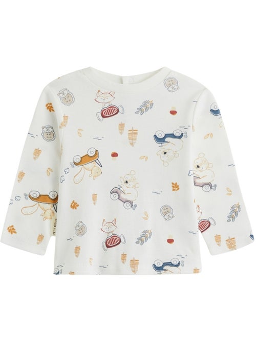 Ensemble salopette bébé en coton matelassé et t-shirt Emile - Kiabi