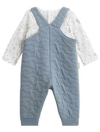 Ensemble salopette bébé en coton matelassé et t-shirt rêverie