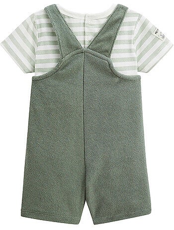 Ensemble salopette bébé en éponge et t-shirt Crocro rigolo