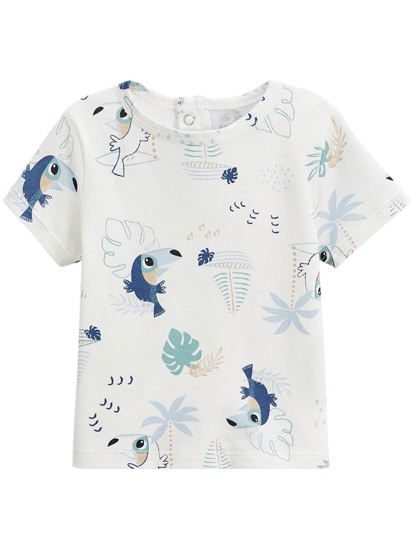 Ensemble salopette bébé en gaze de coton et t-shirt Toucana Beige sable - Kiabi