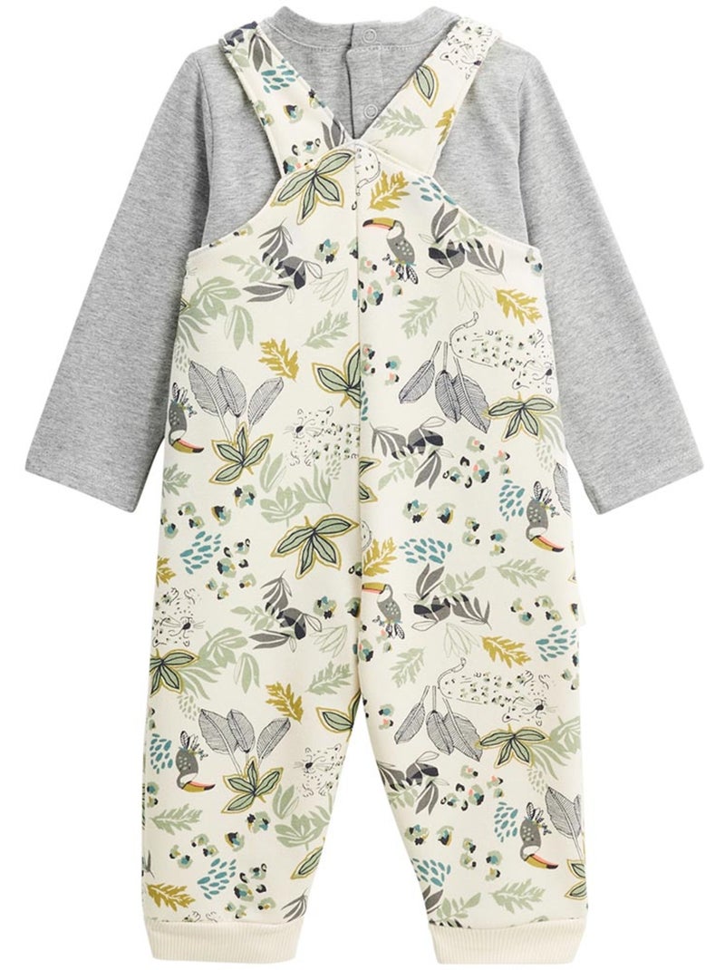 Ensemble salopette bébé en molleton et t-shirt Boavista Ecru - Kiabi