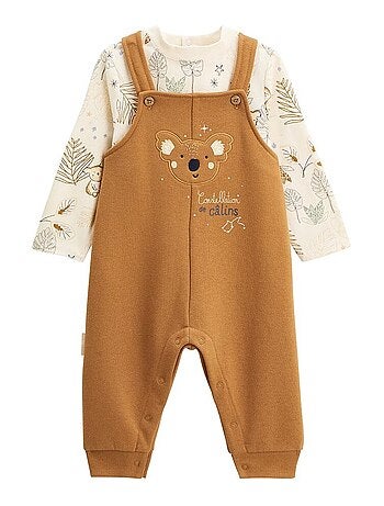Ensemble salopette bébé en molleton et t-shirt Constellation