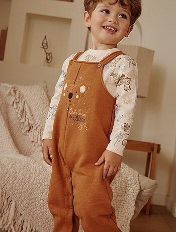 Ensemble salopette bébé en molleton et t-shirt Constellation