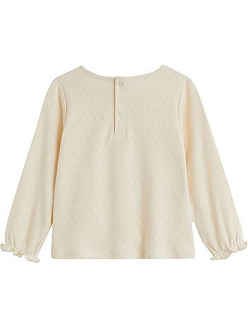 Ensemble salopette bébé en molleton et t-shirt en pointelle ollie