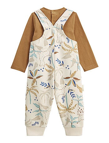 Ensemble salopette bébé en molleton et t-shirt lamascotte