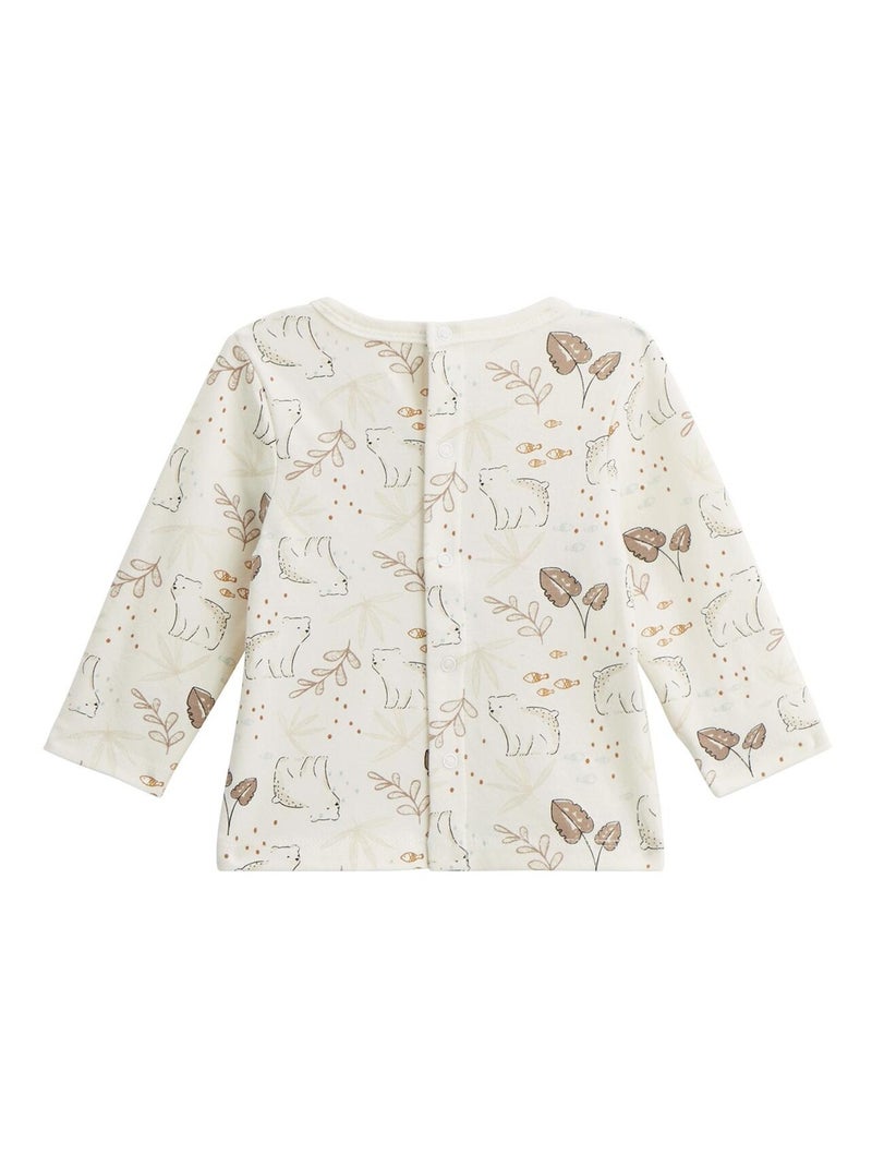 Ensemble salopette bébé en sherpa et t-shirt Câlins Marron - Kiabi