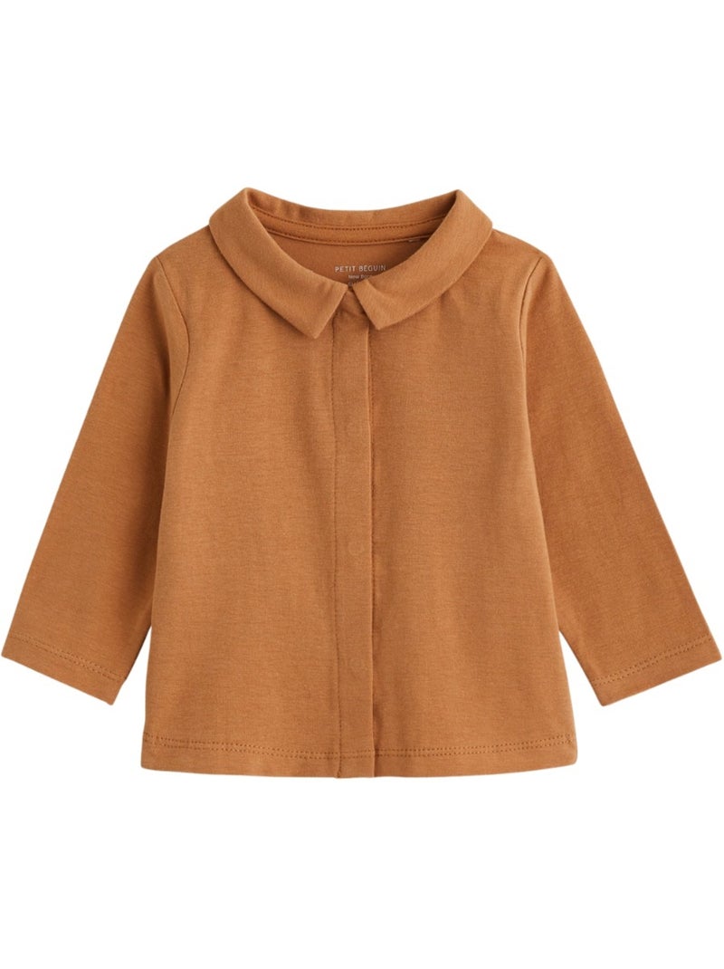 Ensemble salopette bébé en sherpa et t-shirt caramel Ecru - Kiabi