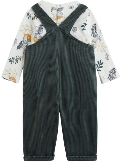 Ensemble salopette bébé en velours côtelé et t-shirt Elliott - Kiabi