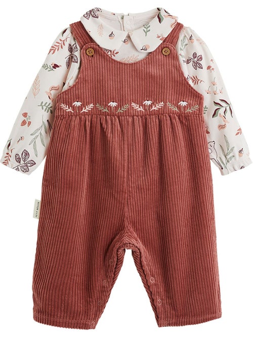 Ensemble salopette bébé en velours côtelé et t-shirt Evie - Kiabi