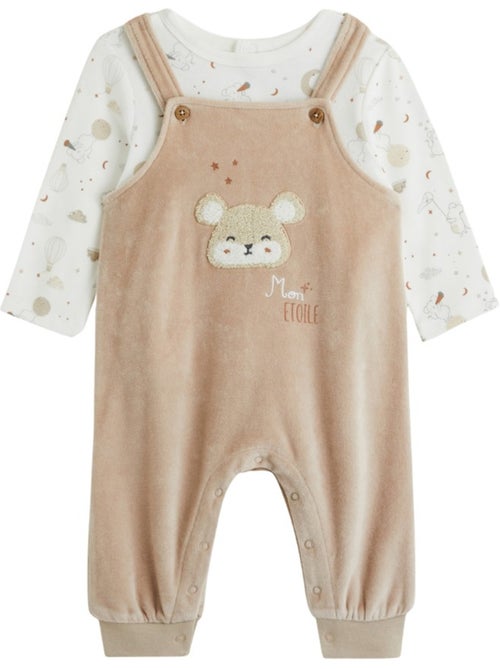 Ensemble salopette bébé en velours et t-shirt Eliah - Kiabi