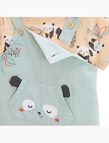 Ensemble salopette bébé et t-shirt bento