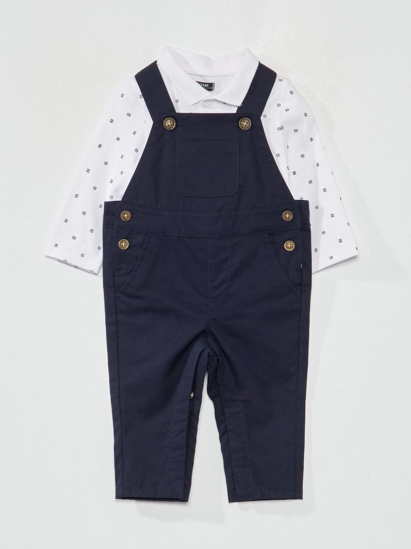 Ensemble salopette + polo Blanc - Kiabi