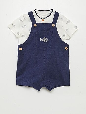 Ensemble salopette + t-shirt - 2 pièces