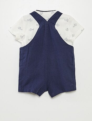 Ensemble salopette + t-shirt - 2 pièces