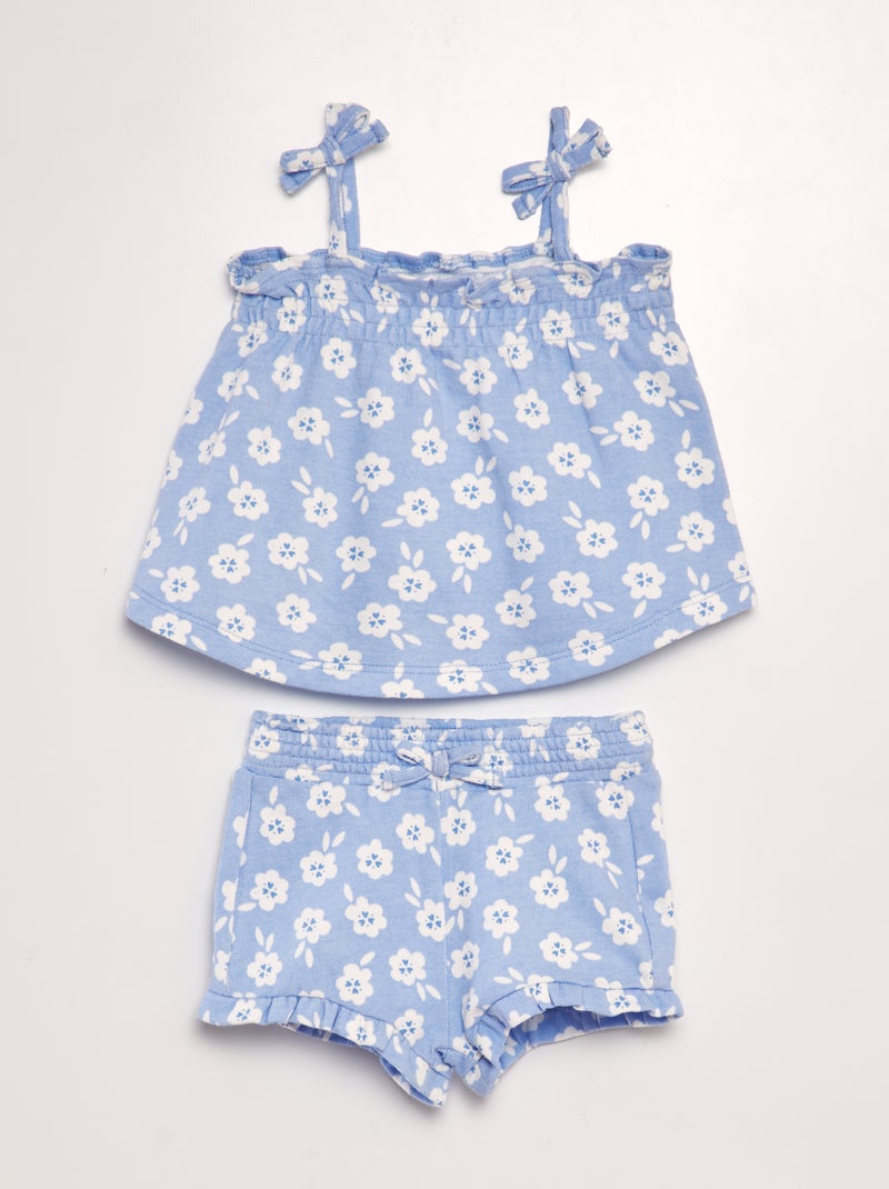 Ensemble short + débardeur imprimé - 2 pèces Bleu - Kiabi