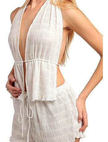 Ensemble short et top dos nu halter style