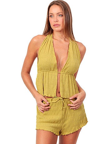 Ensemble short et top dos nu halter style