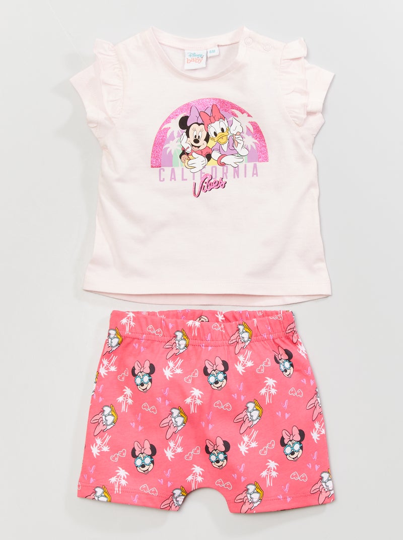 Ensemble short + t-shirt 'Minnie' rose / fuchsia - Kiabi