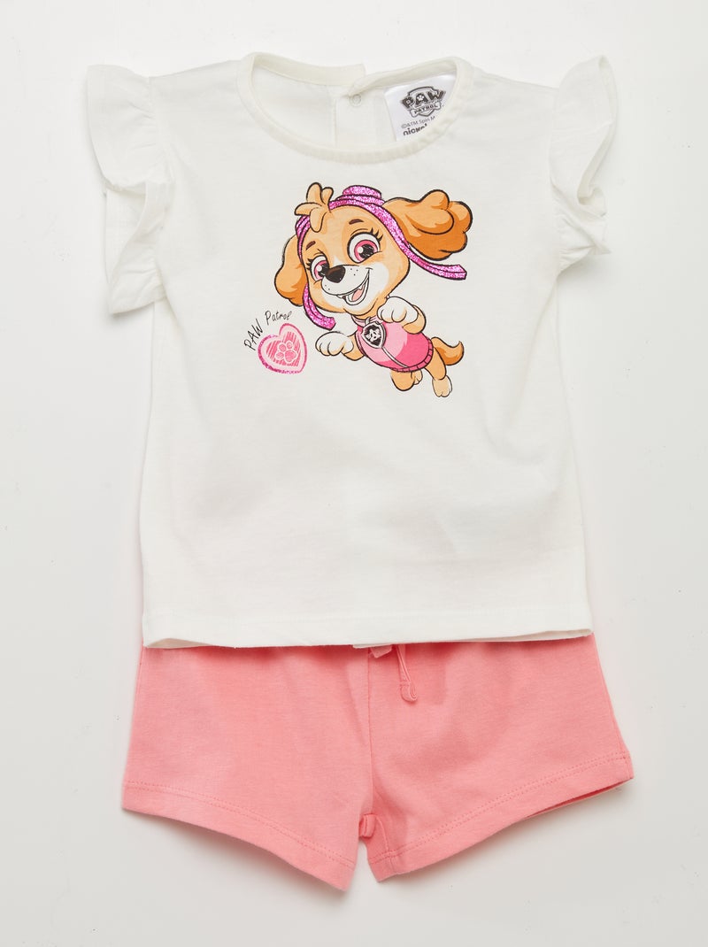 Ensemble short + t-shirt 'Pat' patrouille' Rose - Kiabi