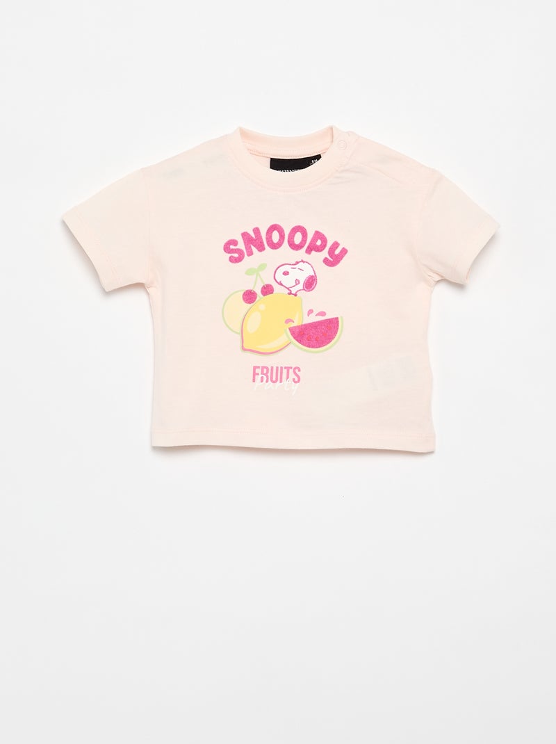 Ensemble short + T-shirt 'Snoopy' Rose - Kiabi