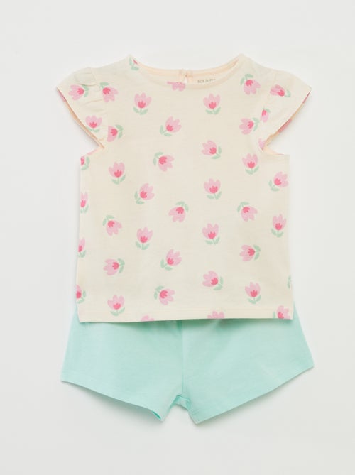 Ensemble short + t-shirt volanté - 2 pièces - Kiabi