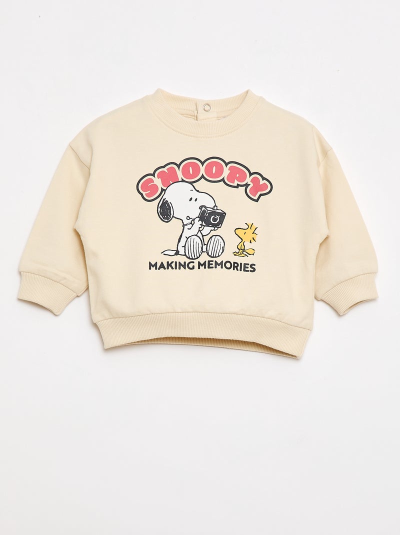 Ensemble 'Snoopy' 2 pièces sweat + short Beige - Kiabi