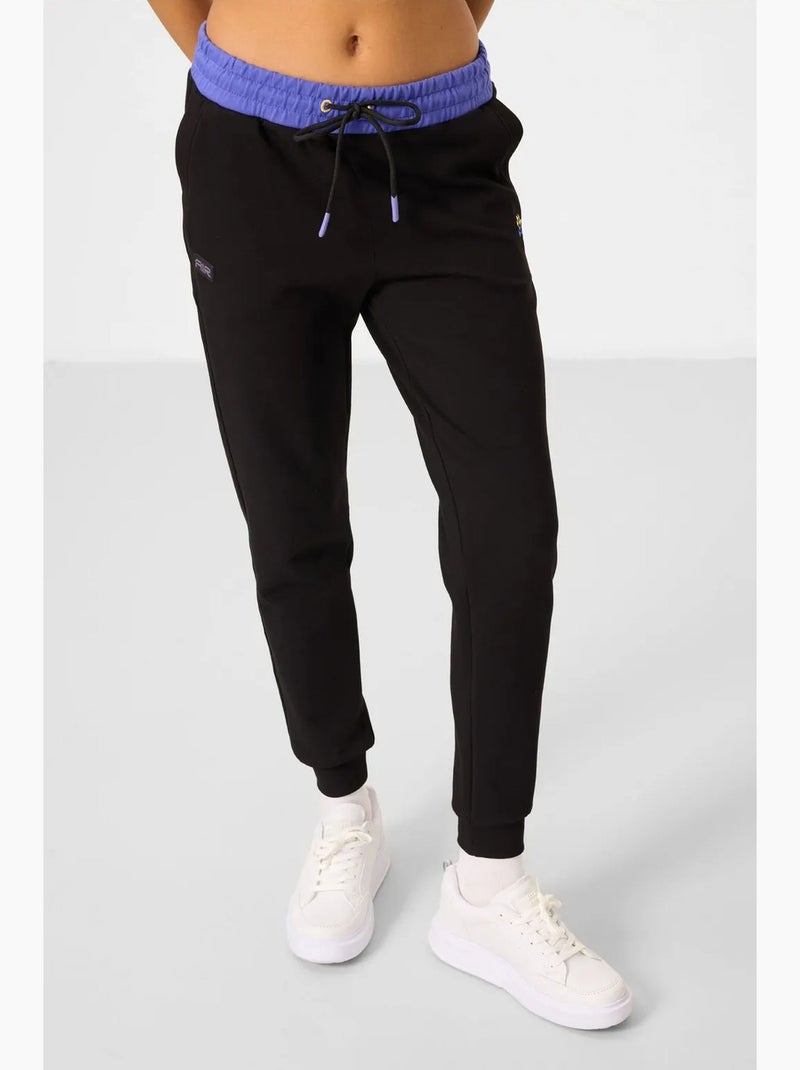 Ensemble sweat à capuche et pantalon à blocs de couleur tommy Noir Violet - Kiabi