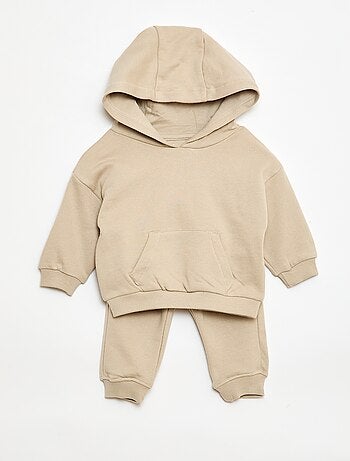 Ensemble sweat à capuche + jogging monochrome - 2 pièces