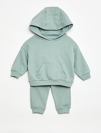 Ensemble sweat à capuche + jogging monochrome - 2 pièces