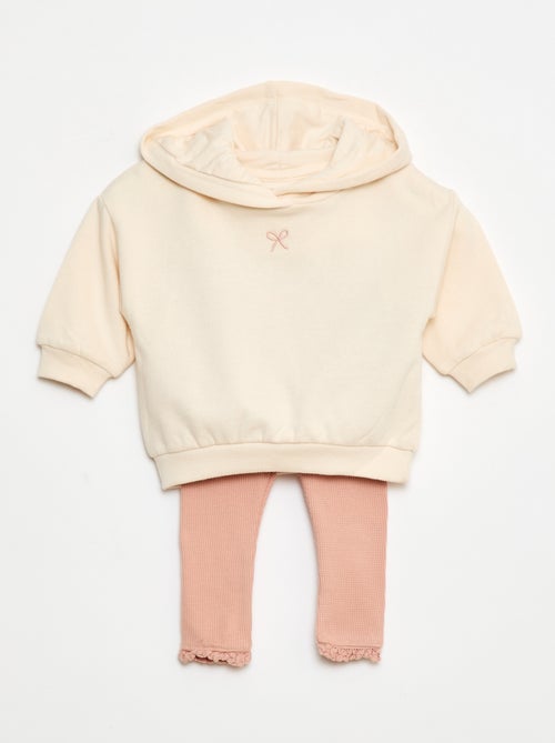 Ensemble sweat à capuche + legging maille - Kiabi