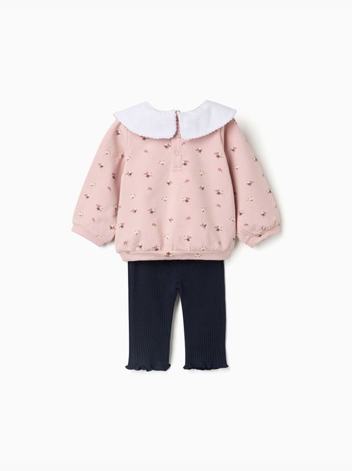 Ensemble sweat en coton peigné et legging côtelé - Kiabi Ensemble sweat en coton peigné et legging côtelé - Kiabi